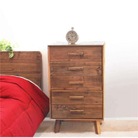 CASSETTIERA AGGIE IN LEGNO DI PINO RICICLATO CON 5 CASSETTI 60 X 40 X H100,5 CM