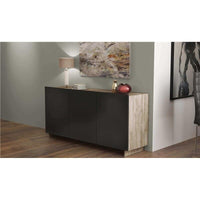 CREDENZA CARLILE ANTRACITE E ROVERE CHIARO 150 X 41,5 X H76 CM