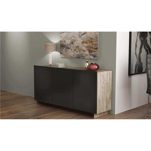 CREDENZA CARLILE ANTRACITE E ROVERE CHIARO 150 X 41,5 X H76 CM
