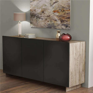 CREDENZA CARLILE ANTRACITE E ROVERE CHIARO 150 X 41,5 X H76 CM