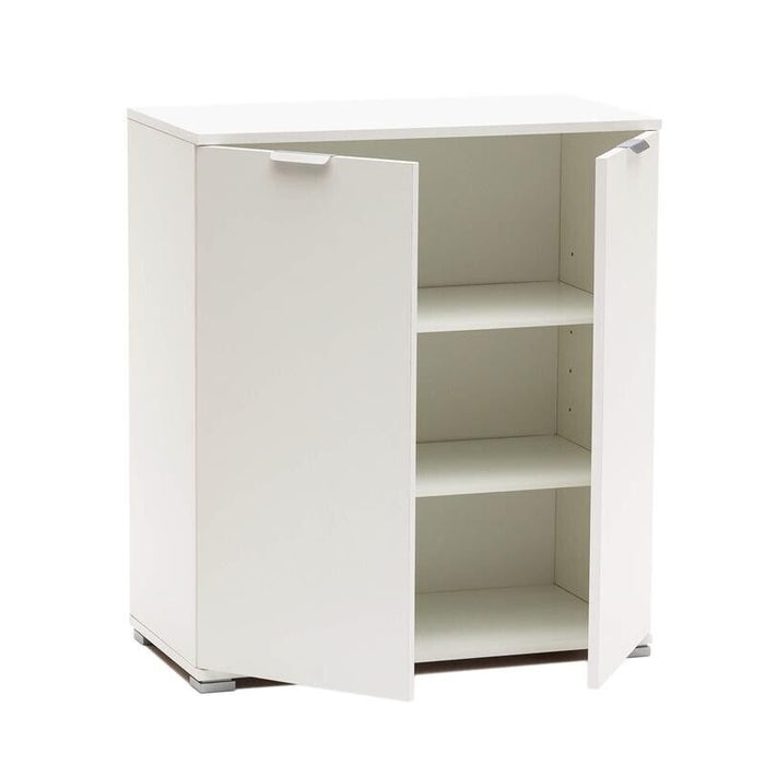 MOBILETTO BASIC A 2 ANTE BIANCO CON 2 RIPIANI 75 X 38 X H85 CM