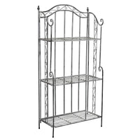 SCAFFALE PORTAVASI SELENE CON 3 PIANI IN COLORE BIANCO OSSIDATO