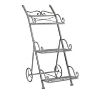 SCAFFALE PORTAVASI KIMBERLY CON 3 PIANI IN COLORE BIANCO OSSIDATO