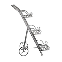 SCAFFALE PORTAVASI KIMBERLY CON 3 PIANI IN COLORE BIANCO OSSIDATO