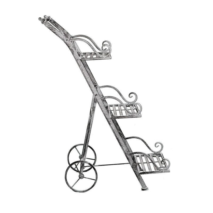 SCAFFALE PORTAVASI KIMBERLY CON 3 PIANI IN COLORE BIANCO OSSIDATO