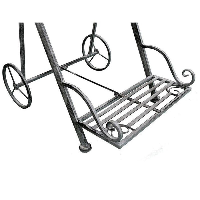 SCAFFALE PORTAVASI KIMBERLY CON 3 PIANI IN COLORE BIANCO OSSIDATO