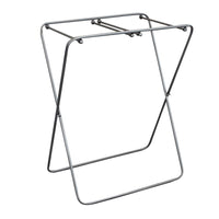 CESTA PORTA BIANCHERIA IN TESSUTO BIANCO E STRUTTURA IN FERRO