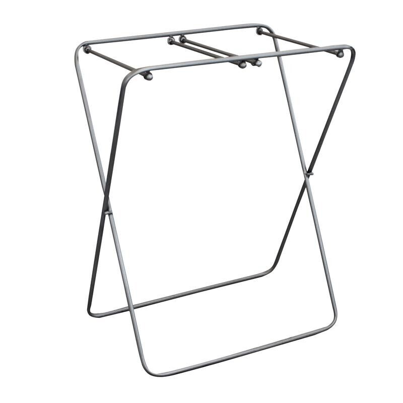 CESTA PORTA BIANCHERIA IN TESSUTO BIANCO E STRUTTURA IN FERRO