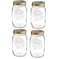 SET 4 BARATTOLI 1000 CC QUATTRO STAGIONI BORMIOLI PER CONSERVE CON TAPPI DA 86MM