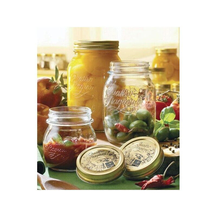 SET 4 BARATTOLI 1000 CC QUATTRO STAGIONI BORMIOLI PER CONSERVE CON TAPPI DA 86MM