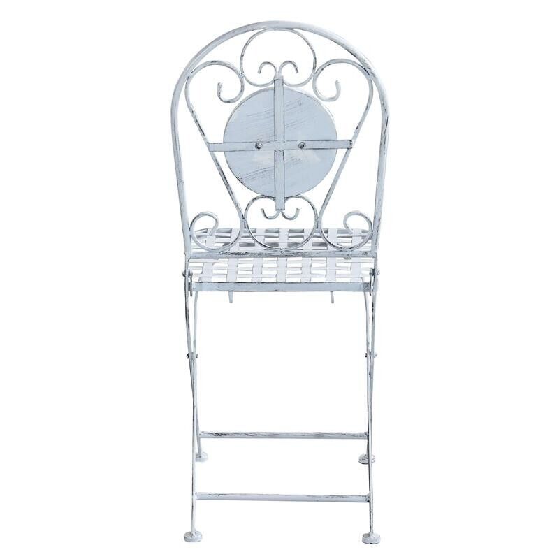 SET BISTROT ALISON STRUTTURA IN ACCIAIO IN COLORE BIANCO ANTICO E MARMO