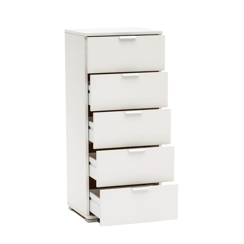 MOBILETTO CON 5 CASSETTI IN COLORE BIANCO 45 X 38 X H103 CM