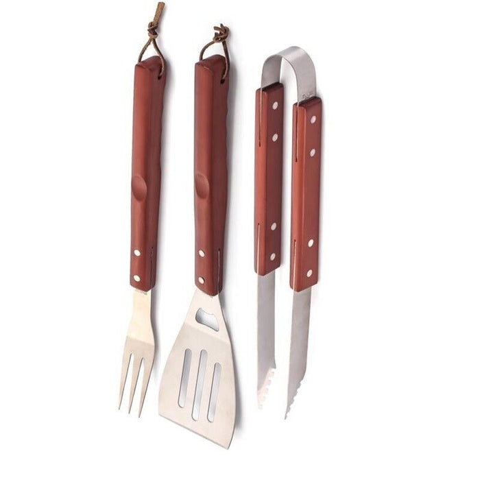 MAURY'S GRILL SET DA 3 UTENSILI PER BARBECUE CON MANICO IN LEGNO 41 CM COLORE ASSORTITO OKS