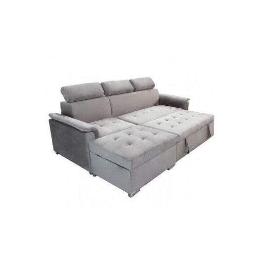 DIVANO LETTO DERRICK CON POGGIATESTA IN COLORE TORTORA