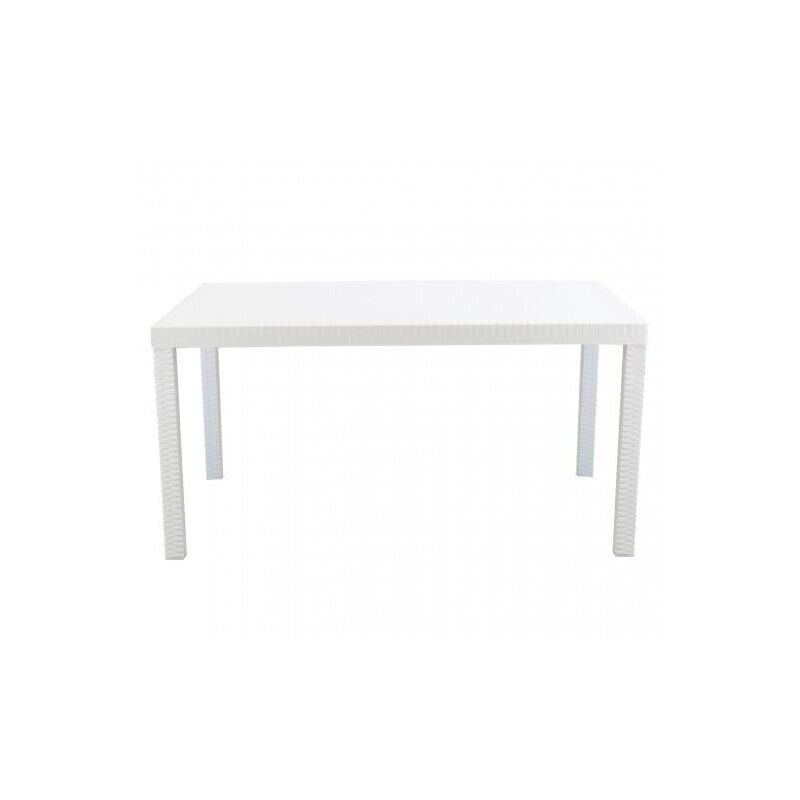 TAVOLO HOUSTON IN RESINA DA ESTERNO 150 X 90 X H74 CM COLORE BIANCO