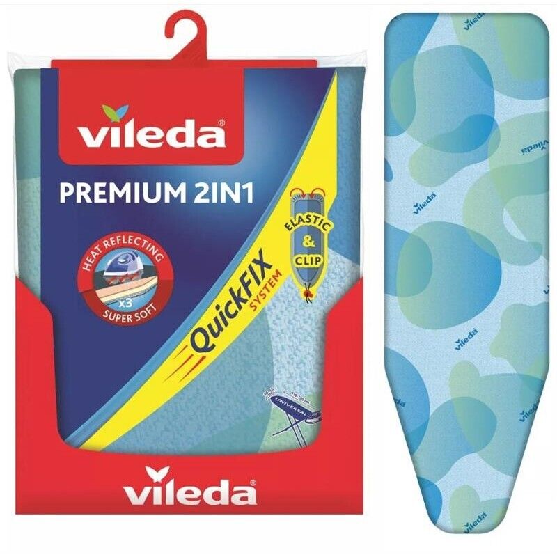 VILEDA PREMIUM COPRIASSE DA STIRO 2 IN 1 IN COTONE NATURALE COLORAZIONE ASSORTITA