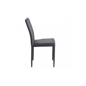 SEDIA BLOSSOM CON RIVESTIMENTO IN ECOPELLE GRIGIO SCURO