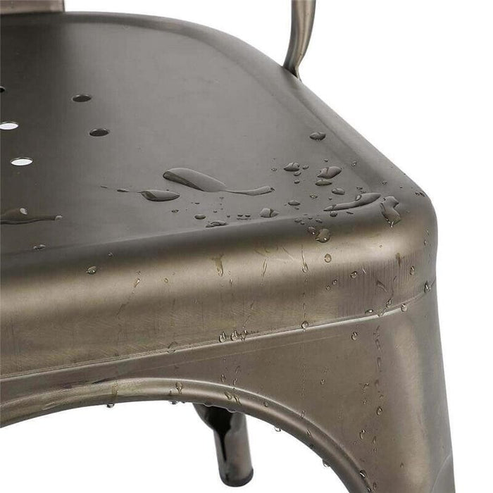 SEDIA GARDENA REALIZZATA IN ACCIAIO NERO 53 X 45 X H85 CM