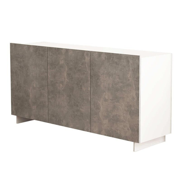 CREDENZA CARLILE BIANCO E GRIGIO AD EFFETTO CEMENTO 150 X 41.5 X H76 CM