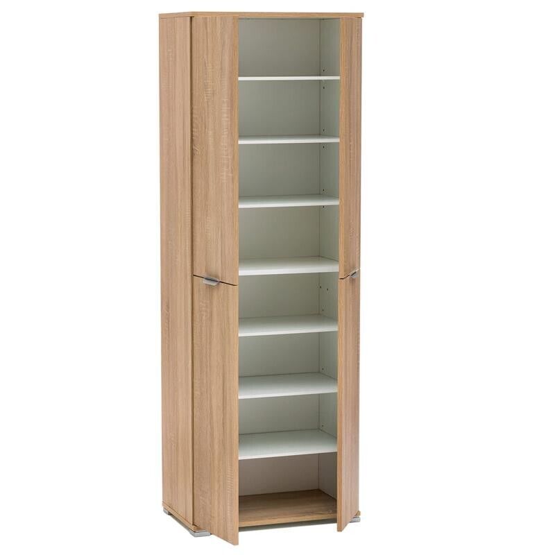 ARMADIO BASIC A 4 ANTE IN LEGNO NATURALE 60 X 38 X H174 CM COLORE MARRONE