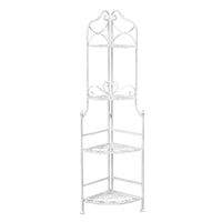 SCAFFALE PORTAVASI CHARLOTTE CON 4 PIANI IN COLORE BIANCO ANTICO