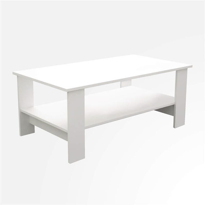 TAVOLINO MATCH DA SALOTTO IN COLORE BIANCO 100 X 55 X H41 CM