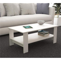 TAVOLINO MATCH DA SALOTTO IN COLORE BIANCO 100 X 55 X H41 CM