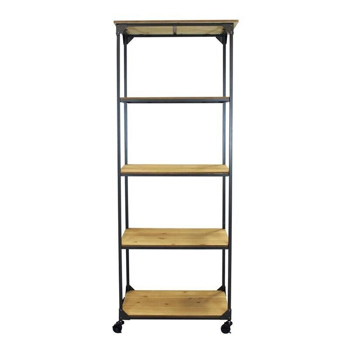 MOBILE BRITTON CON STRUTTURA IN ACCIAIO E PIANI IN LEGNO 64 X 37,5 X H169,5 CM