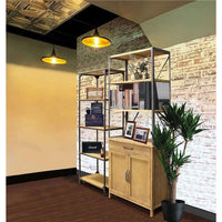 MOBILE BRITTON CON STRUTTURA IN ACCIAIO E PIANI IN LEGNO 64 X 37,5 X H169,5 CM