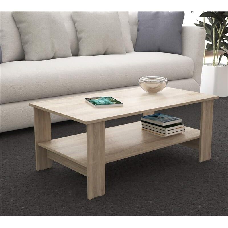 TAVOLINO MATCH DA SALOTTO IN COLORE ROVERE GRIGIO 100 X 55 X H41 CM