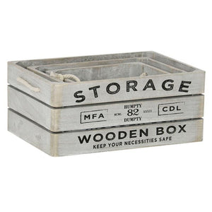 SET DI 3 CASSETTE IN LEGNO ROSELINE PORTA OGGETTI