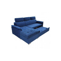 DIVANO LETTO DERRICK CON POGGIATESTA IN COLORE BLU