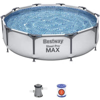 BESTWAY PISCINA FUORI TERRA STEEL PRO MAX TONDA Ø 305 X 76 CM BIANCA