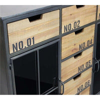 MOBILE CADEN IN ACCIAIO E LEGNO 98,5 X 38,5 X H84 CM CON RUOTE