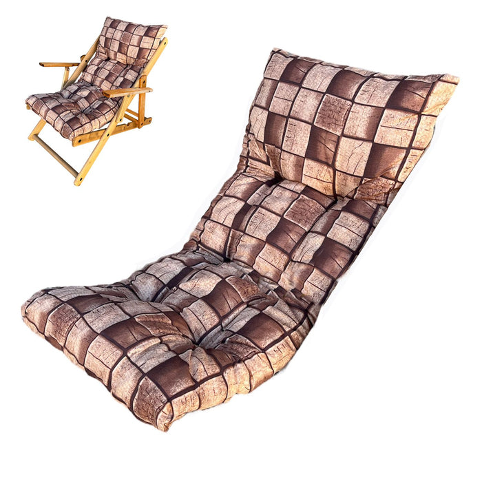 Marvin Cuscino Per Poltrona Sedia Sdraio Relax Giardino Esterno Tessuto In Legno Imbottito Reclinabile Pie Marrone pieno