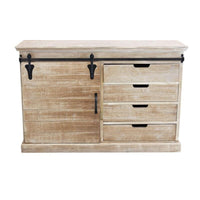 MOBILE COLUM IN LEGNO NATURALE CON ANTA E 4 CASSETTI 124 X 43 X H81,5 CM