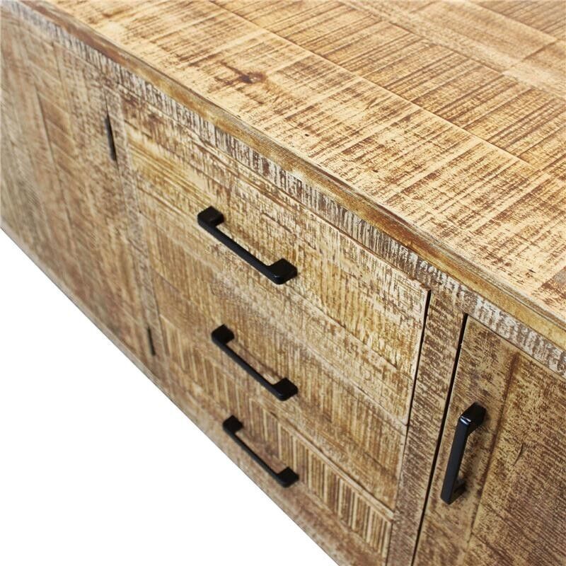 MOBILE BARRET IN LEGNO NATURALE CON GAMBE IN METALLO 200 X 45 X H83 CM