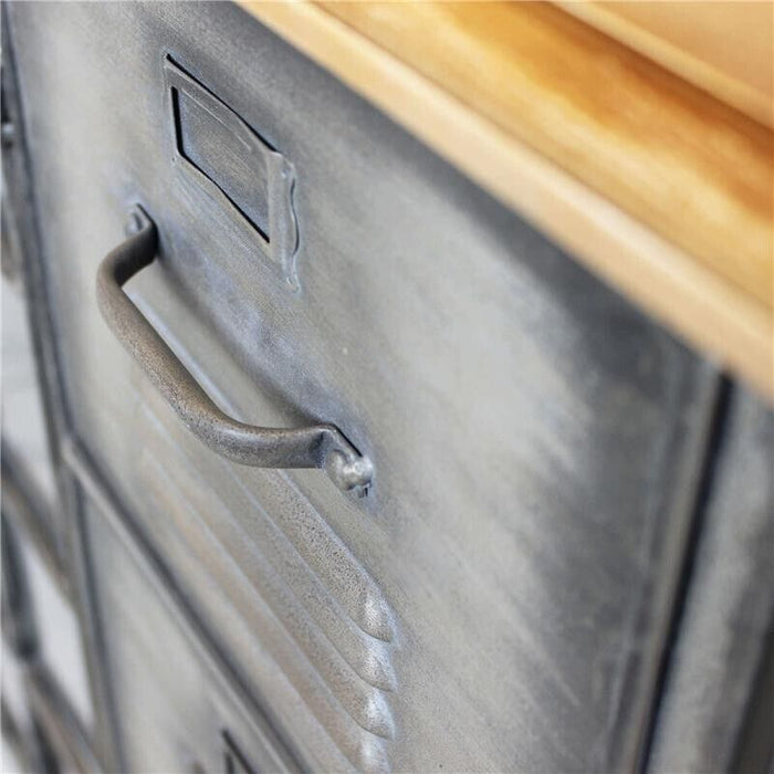 MOBILE IN FERRO ERNEST RIPIANO IN LEGNO 2 ANTE 6 CASSETTI 124,5 X 40,5X H89 CM