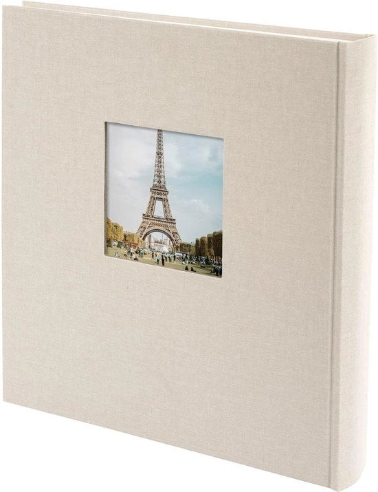 Album di ricordo 30 x 31 cm - 60 pagine bianche - copertina di lino grigio sabbia - con foro - fogli di separazione pergamena
