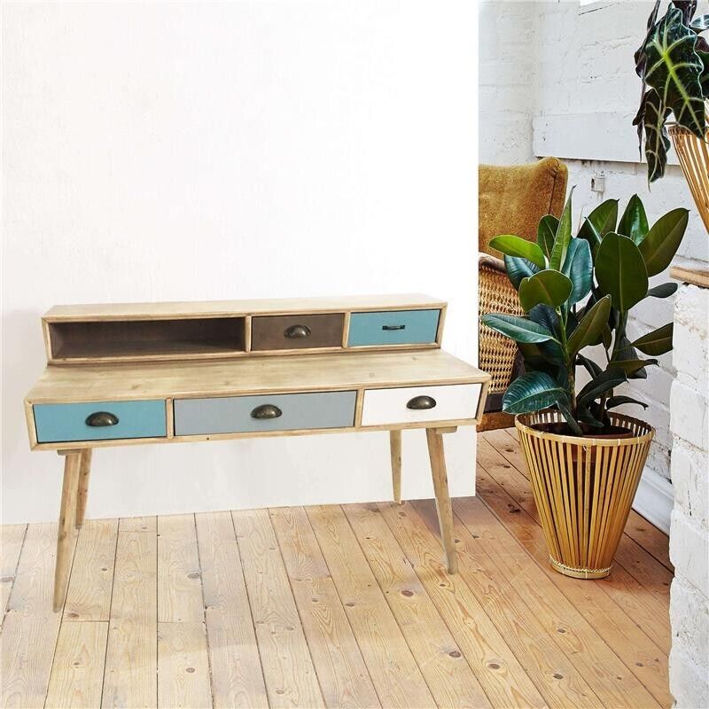 SCRIVANIA AJAX CON 5 CASSETTI COLORATI 120 X 50 X H79 CM