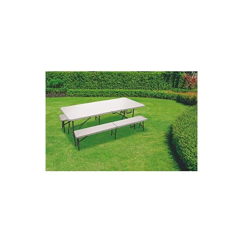 TAVOLO PIC NIC BIRRERIA PIEGHEVOLE VALIGETTA BIANCO 181X74X74