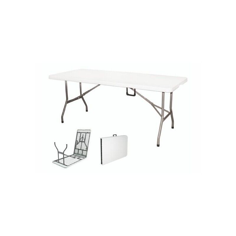 TAVOLO PIC NIC BIRRERIA PIEGHEVOLE VALIGETTA BIANCO 181X74X74
