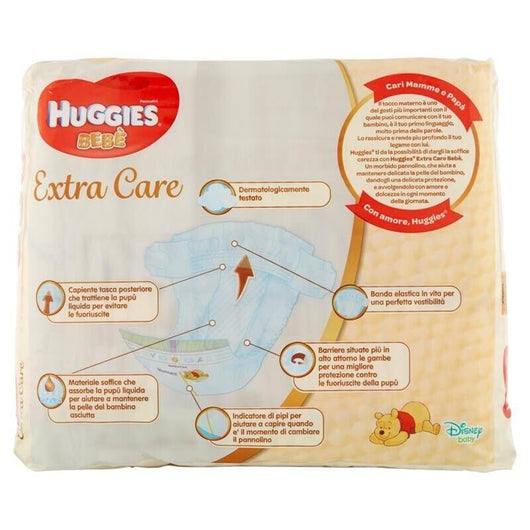6 PACCHI HUGGIES EXTRA CARE BEBÈ PANNOLINI TAGLIA 2 3-6 KG DA 24 PZ CIASCUNO