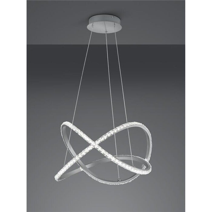 RUBIN LAMPADARIO A SOSPENSIONE A LED 50 CM CRISTALLO CON TELECOMANDO