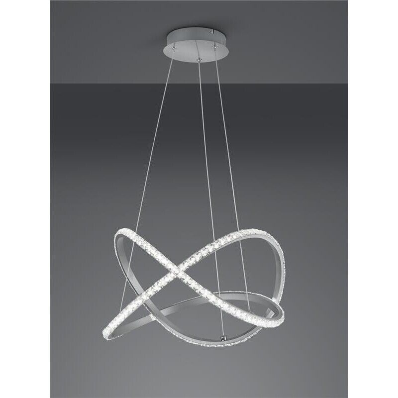 RUBIN LAMPADARIO A SOSPENSIONE A LED 50 CM CRISTALLO CON TELECOMANDO