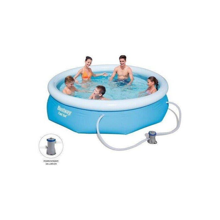 PISCINA GONFIABILE 305 X 76 CM AUTOPORTANTE FUORI TERRA POMPA FILTRO FAST SET