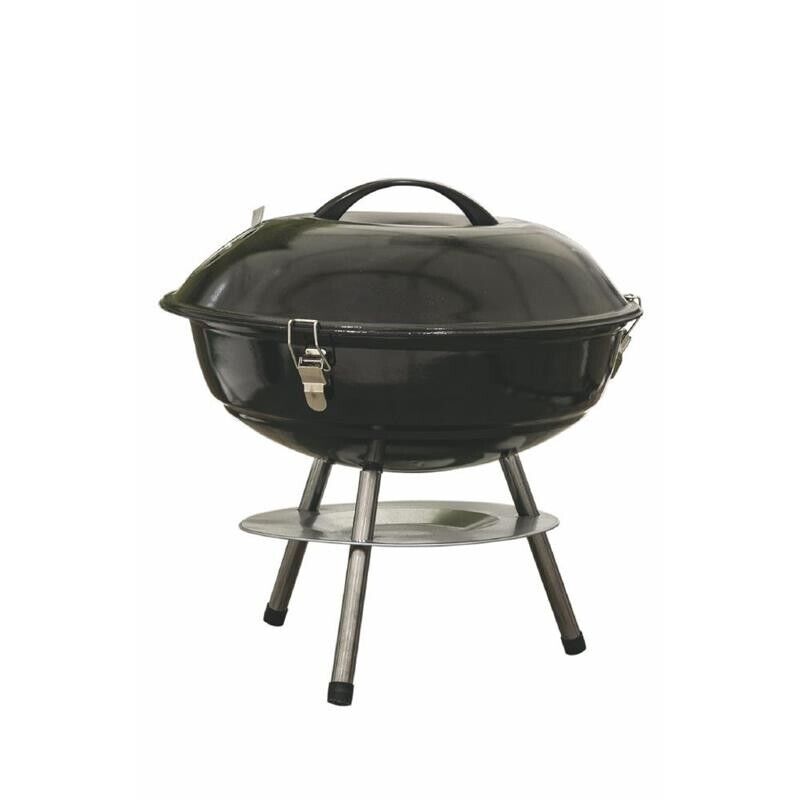 MINI BARBECUE TONDO CON COPERCHIO 35 X H 35 CM NERO