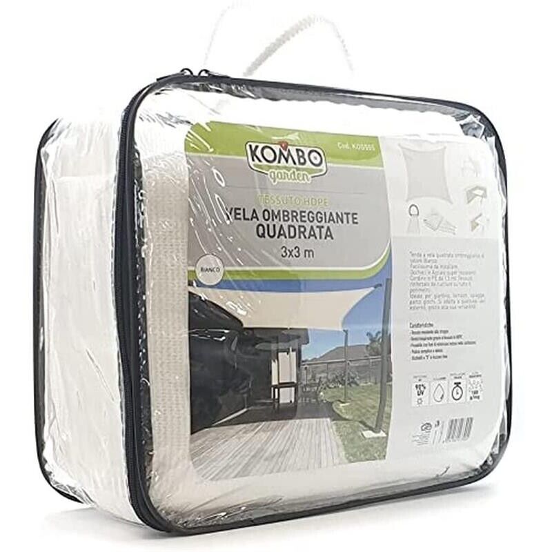 VELA OMBREGGIANTE QUADRATA 3 X 3 MT IN COLORE BIANCO