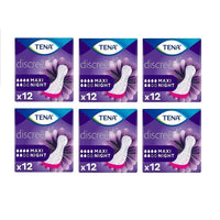 SET 6 CONFEZIONI DI TENA LADY ASSORBENTI MAXI NIGHT 12 PZ