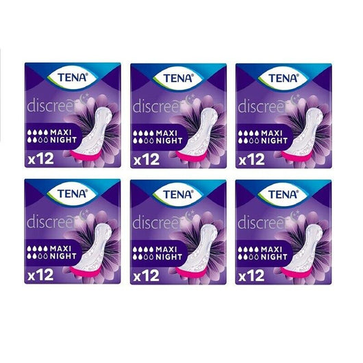 SET 6 CONFEZIONI DI TENA LADY ASSORBENTI MAXI NIGHT 12 PZ